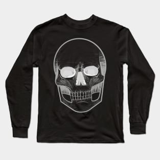 Grungy Goth Skull (White) Long Sleeve T-Shirt